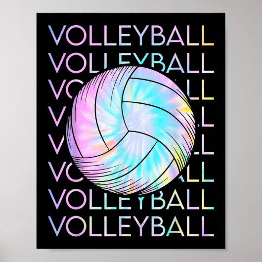 Volleyball Tie Dye Kijk uit Poster (Voorkant)