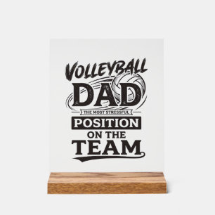 Volleyball Vader Grappig Vintage Team Positie Shir Acryl Bord