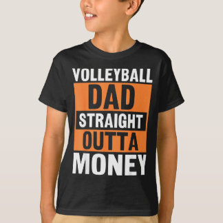Volleyball Vader Straight Outta Geld Grappig Srts  T-shirt