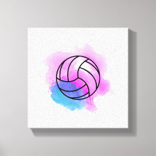 Volleyball-Waterverf Canvas Afdruk