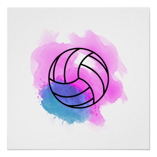 Volleyball-Waterverf Perfect Poster (Voorkant)