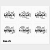 Volleyball Word Cloud Vierkante Sticker (Vel)