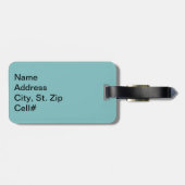 VolleybalLabel 🏐 - Blauwgroen blauw Bagagelabel (Achterkant horizontaal)