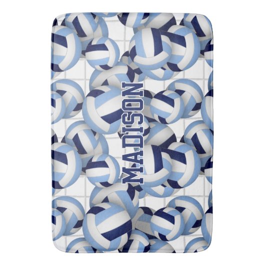 Volleyballen patroon een net grotere marine lt bla badmat (Voorkant Verticaal)