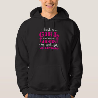 Volleyballer gewoon een meisje dat loopt op Jezus  Hoodie