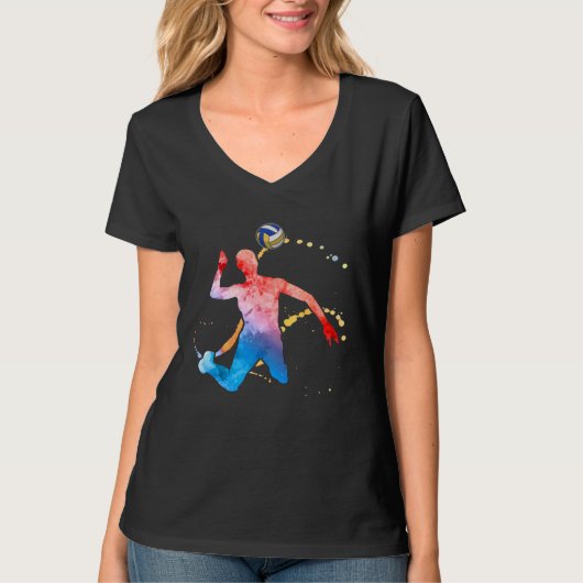 Volleyballer Graphic Beach Volleyball T-shirt (Voorkant)