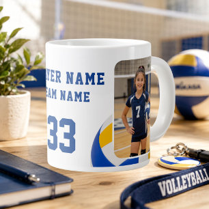 Volleyballspeler Naam Nummer Team 2 Foto's Extra Grote Beker