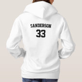 Volleybalnaden met afspeelnaam en nummer hoodie (Achterkant)