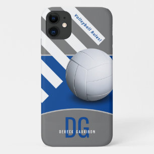 Volleybalregels   Initialen Deep Blue iPhone 11 Hoesje