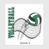 Volleybalspel - Donkergroen Sticker (Vel)
