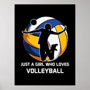 Volleybalspeler alleen een meisje dat van Volleyba Poster