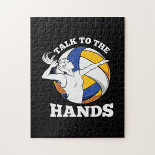 Volleybalspeler Bespreking met de handen Legpuzzel