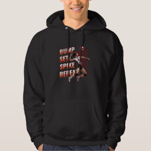 Volleybalspeler Bump Set Spike Herhaal Spel Dag O Hoodie