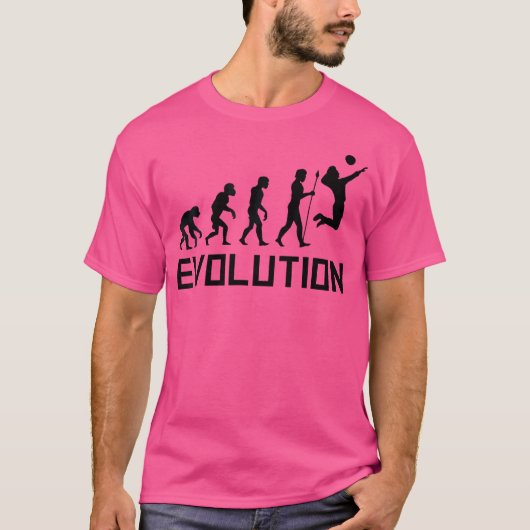 Volleybalspeler Evolution Grappig Volleybal T-shirt (Voorkant)