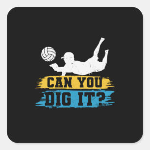 Volleybalspeler   Kan je het dig maken? Vierkante Sticker