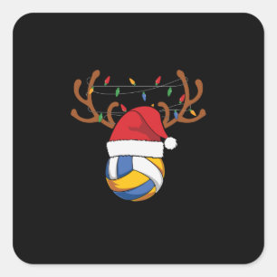 Volleybalspeler   Kerstmis volleyball Vierkante Sticker