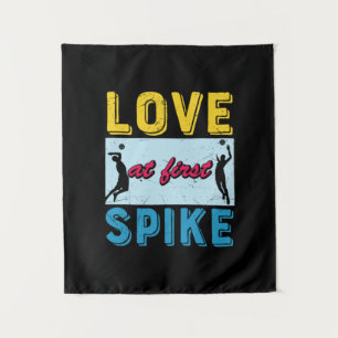 Volleybalspeler Liefde bij First Spike Wandkleed