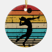 Volleybalspeler retro keramisch ornament (Voorkant)