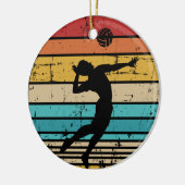 Volleybalspeler retro keramisch ornament (Links)