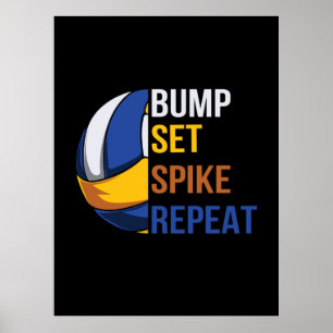 Volleybalspeler   Spike Repo instellen Poster