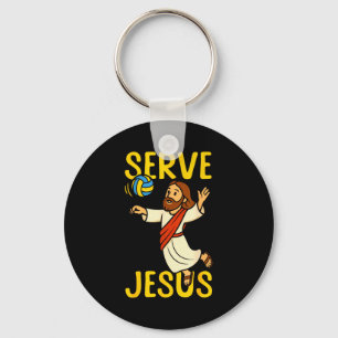 Volleybalspeler Team Jezus Serve Jezus Sleutelhanger