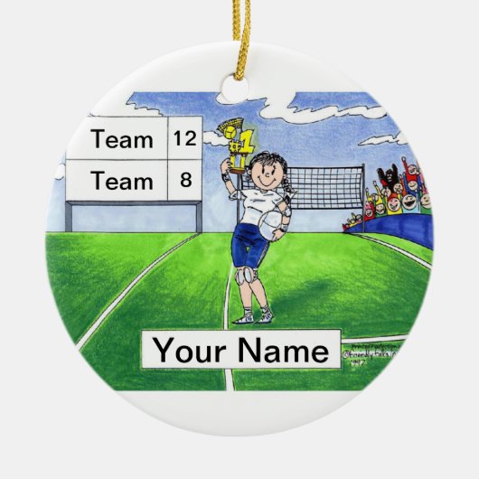 Volleybalspeler - Vrouw Keramisch Ornament (Voorkant)