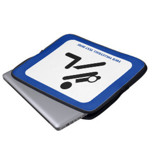 Volleybalspeler zwart, wit, blauw pictogram aangep laptop sleeve
