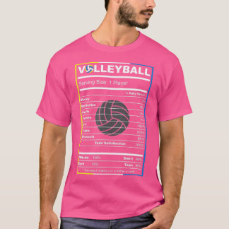 VolleybalspelerFunny Volleyball Nutrition Facts T-shirt