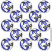 volleybalspelers noemen blauwe zwarte set van 13 sticker (Voorkant)