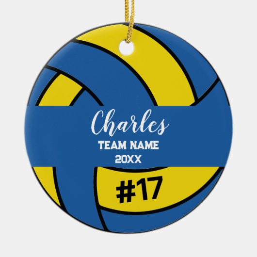 volleybalster | Aangepast naamnummer & team Keramisch Ornament (Voorkant)