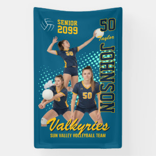 Volleybalteam Aangepaste Foto Senior Night Sporten Spandoek