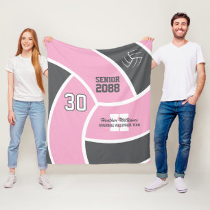 Volleybalteam Senior Night Cadeau Aangepaste Kleur Fleece Deken