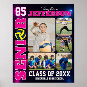 Volleybalteam Senioren Avond Sport Foto Collage Poster