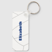 Volleybalteam sportgeschenken blauw goud sleutelhanger (Achterkant)