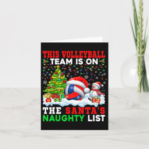 Volleybalteam staat op Santa's Santa's Naughty Lis Kaart