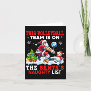 Volleybalteam staat op Santa's Santa's Naughty Lis Kaart