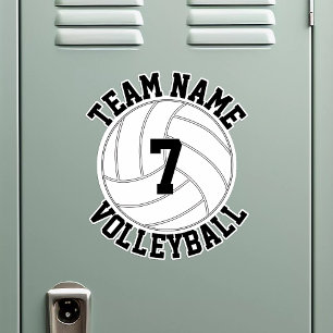 Volleybalteamnaam en afspeelnummer Aangepaste poor Sticker