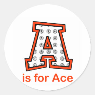 VolleyChick A is voor Ace Ronde Sticker