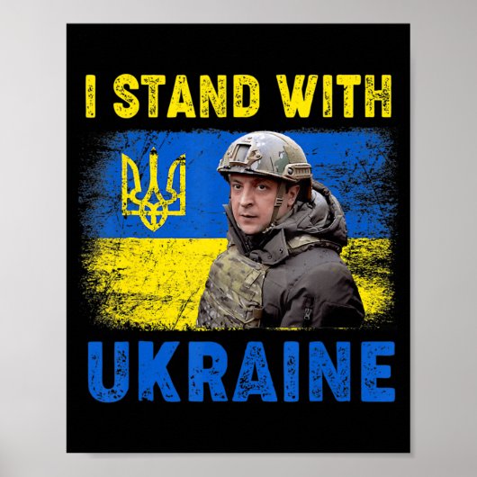 Volodymyr Zelensky Ik sta in Oekraïne Poster (Voorkant)