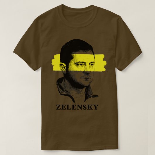 Volodymyr Zelensky Oekraïne vlag Ver2 T-shirt (Design voorkant)