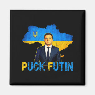 Volodymyr Zelensky Puck Futin Meme I Stand With Uk Magneet