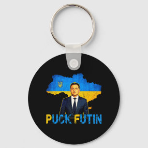 Volodymyr Zelensky Puck Futin Meme I Stand With Uk Sleutelhanger
