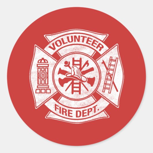 Volontaire Pompier Sticker Rouge (Devant)