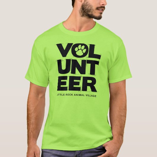 "Volontaire, T-shirt de LRAV" (vert de chaux) (Devant)