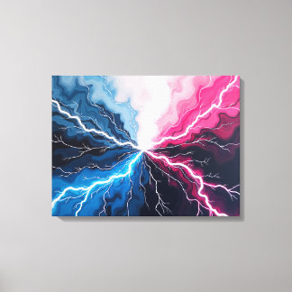 Voltage Flow – Electric Surge in Motion 24"x18" Canvas Afdruk
