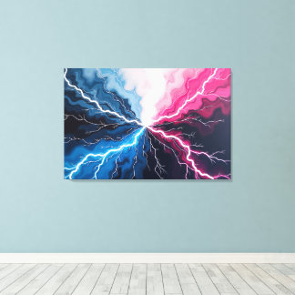 Voltage Flow – Electric Surge in Motion 36"x24" Canvas Afdruk