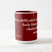 Voltaire citaat op Fools Mok (Midden)
