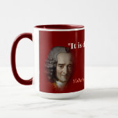 Voltaire citaat op Fools Mok (Links)