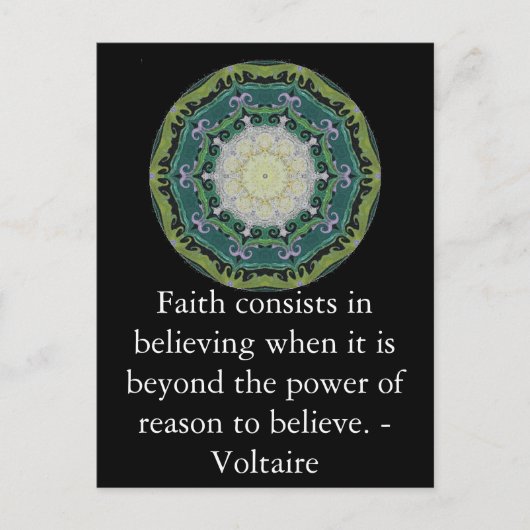 Voltaire citaat over FAITH Briefkaart (Voorkant)