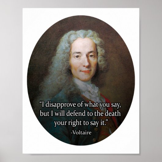 Voltaire Free Speech Poster (Voorkant)